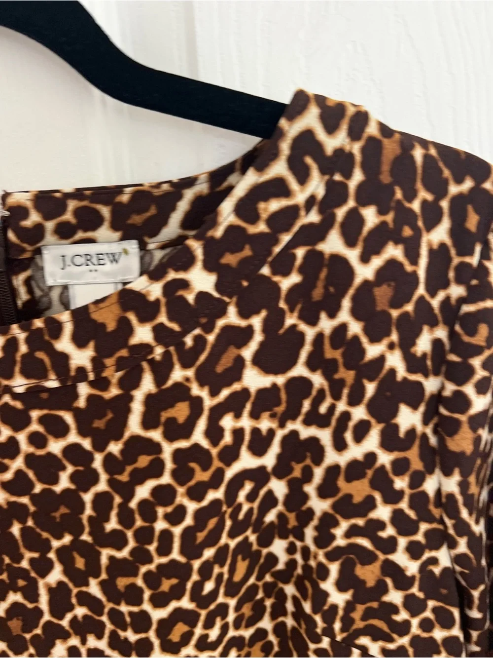 J. Crew Leopard Print Shift Dress in Brown and Cream